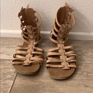 Tan Gladiator Strappy Sandals